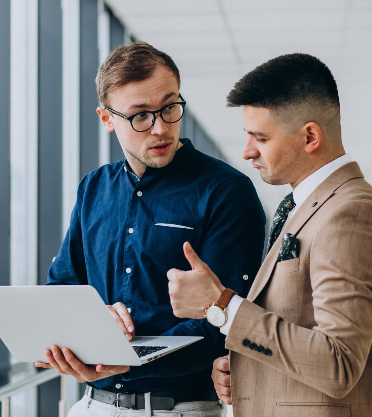 Professional with blue shirt